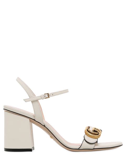 white gucci marmont sandal|gucci gg block heel sandals.